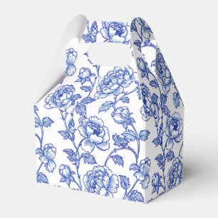 Blaue und weiße Chinoiserie-Blumen Geschenkschachtel