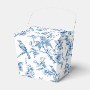 Blaue und weiße Chinoiserie Blumenvögel Geschenkschachtel