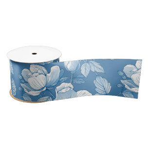 Blaue und weiße Chinoiserie-Brautjungferngeschenk Satinband