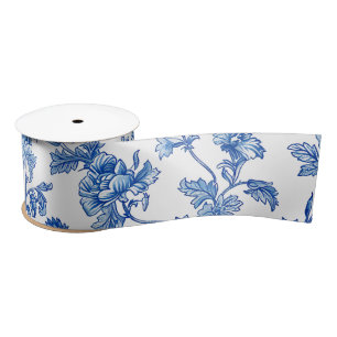 Blaue und weiße Chinoiserie-Brautjungferngeschenk Satinband