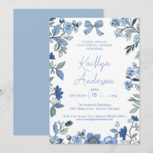 Blaue und weiße Chinoiserie-Brautparty