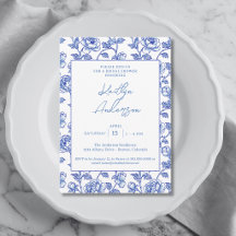 Blaue und weiße Chinoiserie-Brautparty