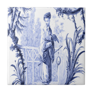 Blaue und weiße Chinoiserie  Fliese