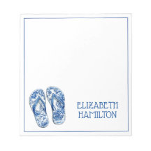 Blaue und weiße Chinoiserie-Flip-Flops