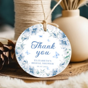Blaue und Weiße Chinoiserie-Hochzeitsdusche Geschenkanhänger