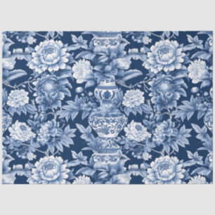 Blaue und weiße Chinoiserie Muster Seidenpapier