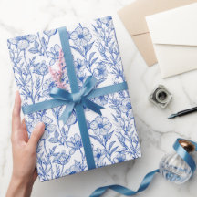 Blaue und weiße Chinoiserie-Wildblume