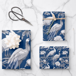 Blaue und Weiße Chinoserie-Serie Design 7 Geschenkpapier Set