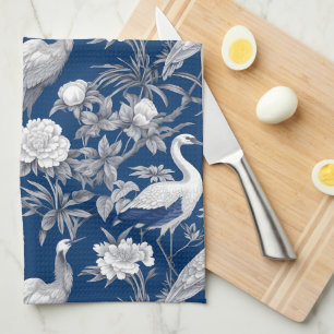 Blaue und Weiße Chinoserie-Serie Design 7 Geschirrtuch