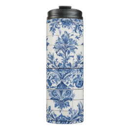 Blaue und weiße Dekorationstafel Thermosbecher