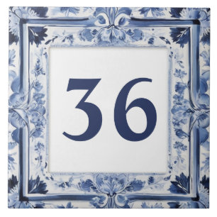 Blaue und weiße Delft-Zollhaus-Nummernschild-Schil Fliese