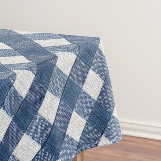 Blaue und weiße Denim-Optik Tischdecke (Beispiel)
