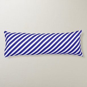Blaue und weiße diagonale Streifen Seitenschläferkissen