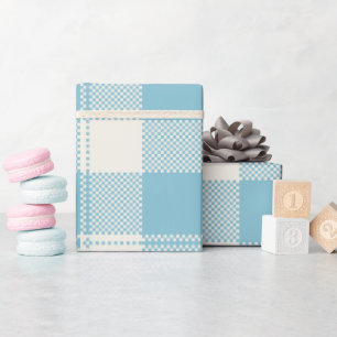 Blaue und weiße einfache illustrierte Karo-Tasse Geschenkpapier