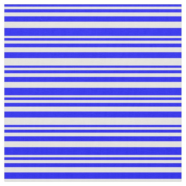 Blaue und weiße farbige Linien Stoff (Nahaufnahme)