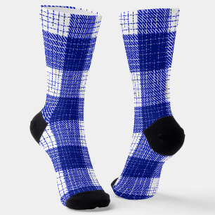 Blaue und weiße, fett karierte Karo-Design Socken