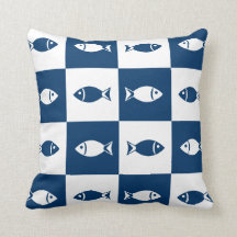 Blaue und weiße Fischkollage