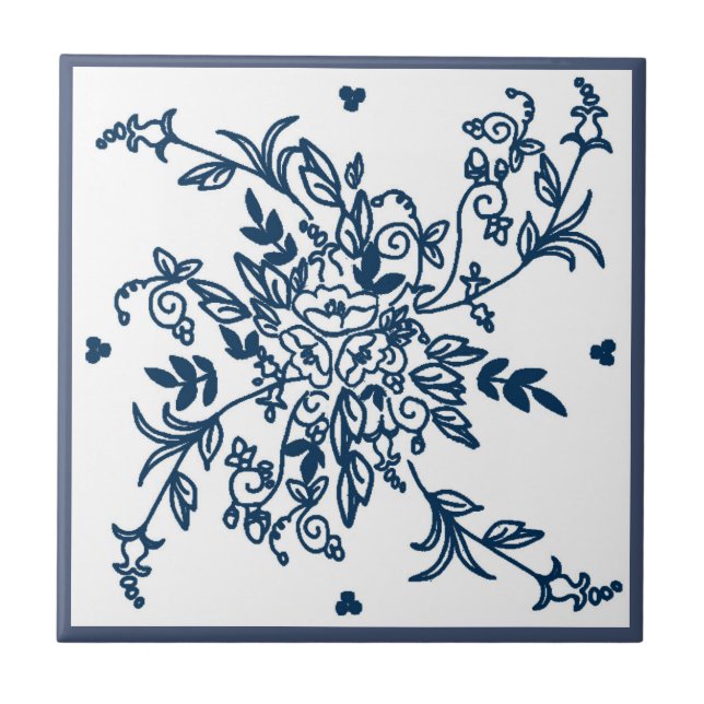 Blaue und weiße Fliese (Vorderseite)