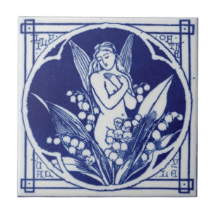 Blaue und weiße Fliese c1875 Mintons Vintage-Desig