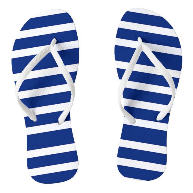 Blaue und weiße Flip Flops der Nautik (Fußbett)