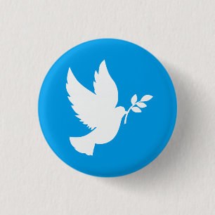 Blaue und weiße Friedenstruppe Button