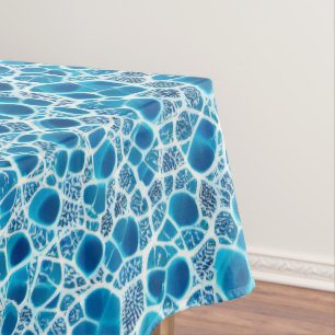 Blaue und weiße Frostfantasie Abstraktes Eismosaik Tischdecke