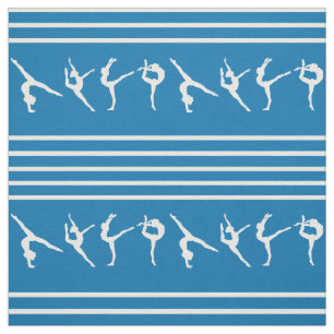 Blaue und weiße gestreifte Gymnastik Stoff