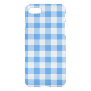 Blaue und weiße Gingham-Karo-Muster iPhone SE/8/7 Hülle
