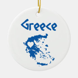 Blaue und weiße griechische Karte Keramik Ornament