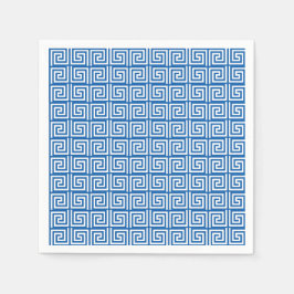 Blaue und weiße griechische Papierserviette