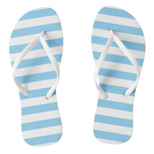 Blaue und weiße, große, horizontale Streifen Flip Flops