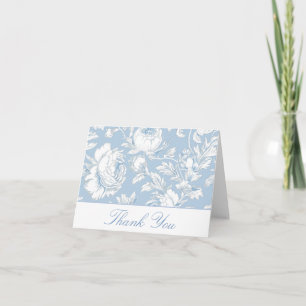Blaue und Weiße Hochzeit Danke Karte
