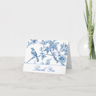 Blaue und Weiße Hochzeit Danke Karte