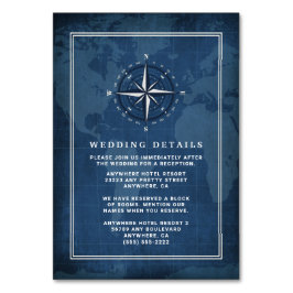 Blaue und weiße Hochzeitkarten der Nautischen Mari Tischnummer