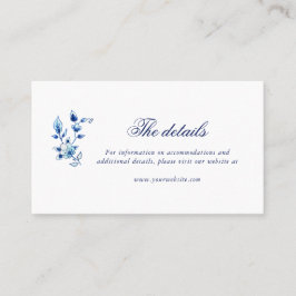 Blaue und weiße Hochzeitskarte Platzkarte