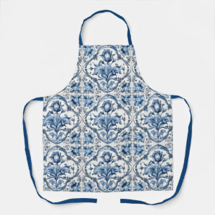 Blaue und weiße Holland-Pottery-Kacheln  Schürze