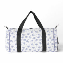 Blaue und weiße Hortensien Botanical Toile-Muster 