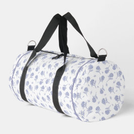 Blaue und weiße Hortensien Botanical Toile-Muster Duffle Bag
