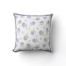 Blaue und weiße Hortensien-Botanical-Toile-Muster 