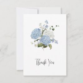 Blaue und Weiße Hortensien Florale Hochzeits-Danke Dankeskarte