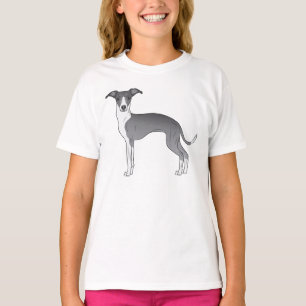 Blaue und weiße Illustration eines Italienischen W T-Shirt