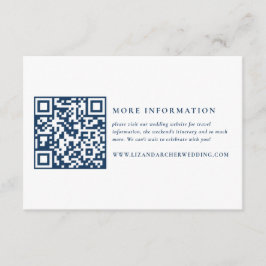 Blaue und weiße Informationen über Hochzeiten Begleitkarte