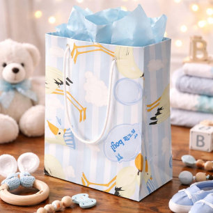 Blaue und weiße Jungenstorte Kleine Geschenktüte
