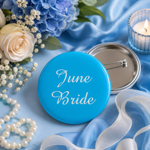 Blaue und Weiße Juni-Braut-Knopf Button