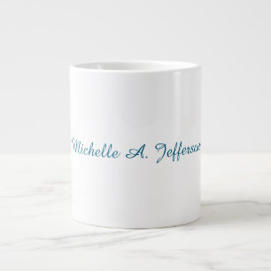Blaue und weiße Kalligraphie Eleganter Chic Modern Jumbo-Tasse