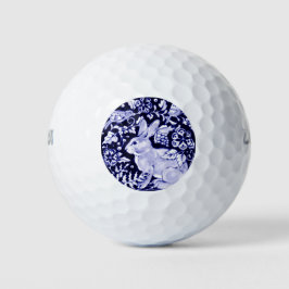 Blaue und weiße Kaninchenvögel Blütenblume Golfball