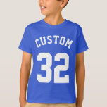 Blaue und weiße Kinder | Sports Jersey Design T-Shirt<br><div class="desc">Blaue und weiße Kinder | Sports Jersey Design ・ Kids Jersey T - Shirt</div>