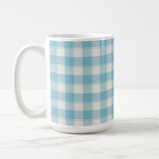 Blaue und weiße klassische Karo-Gingham-Muster Kaffeetasse