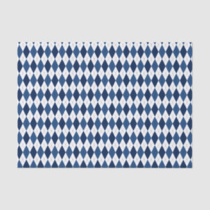 Blaue und weiße klassische Preppy-Raute Seidenpapier