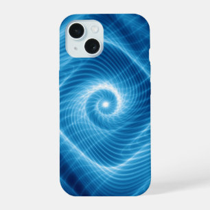 Blaue und Weiße Kosmische Spiralnebel iPhone 15 Hülle
